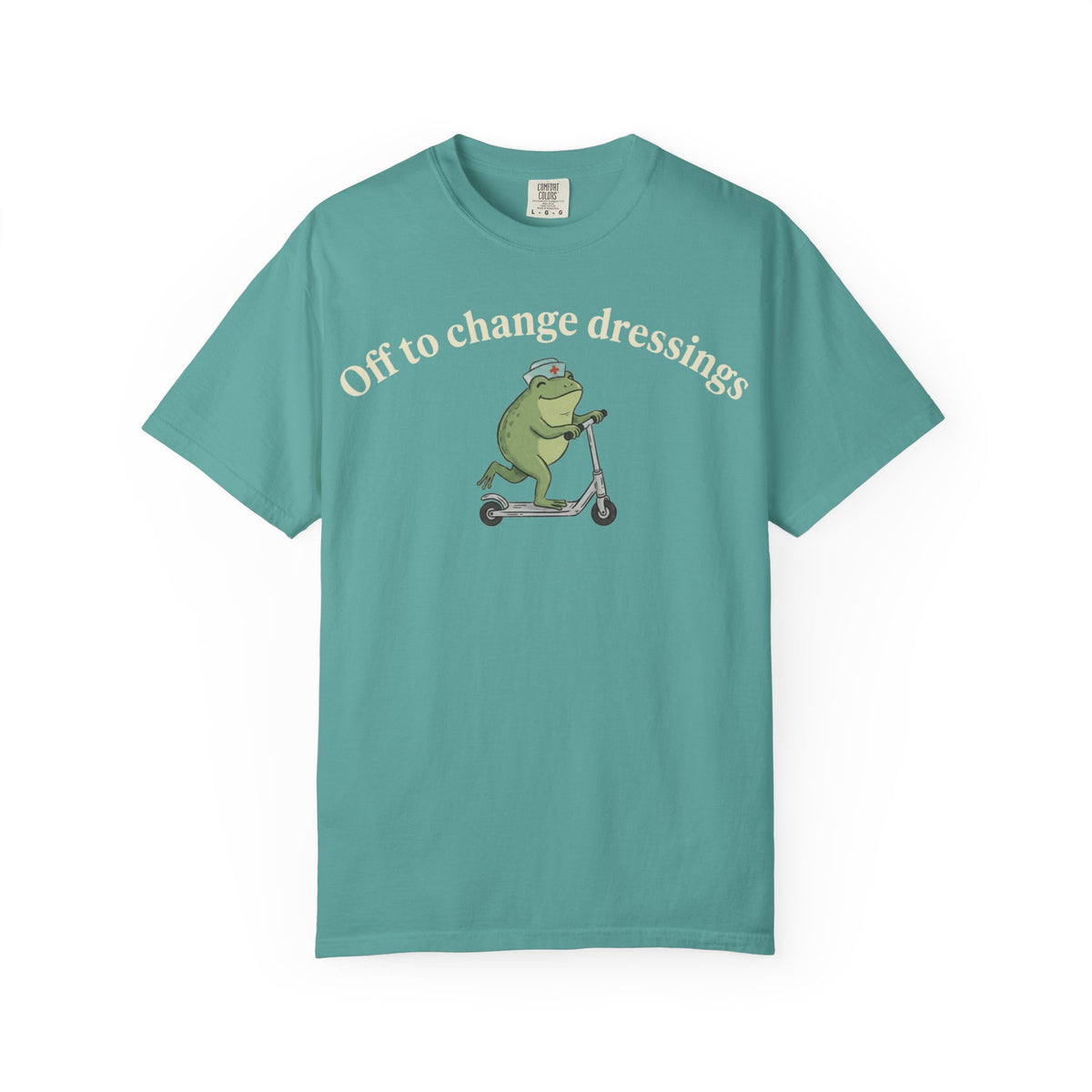 Off To Change Dressings Wide Shirt, Nurse Frog On A Scooter Tee, Funny Wound Care Shirt, RN Gift