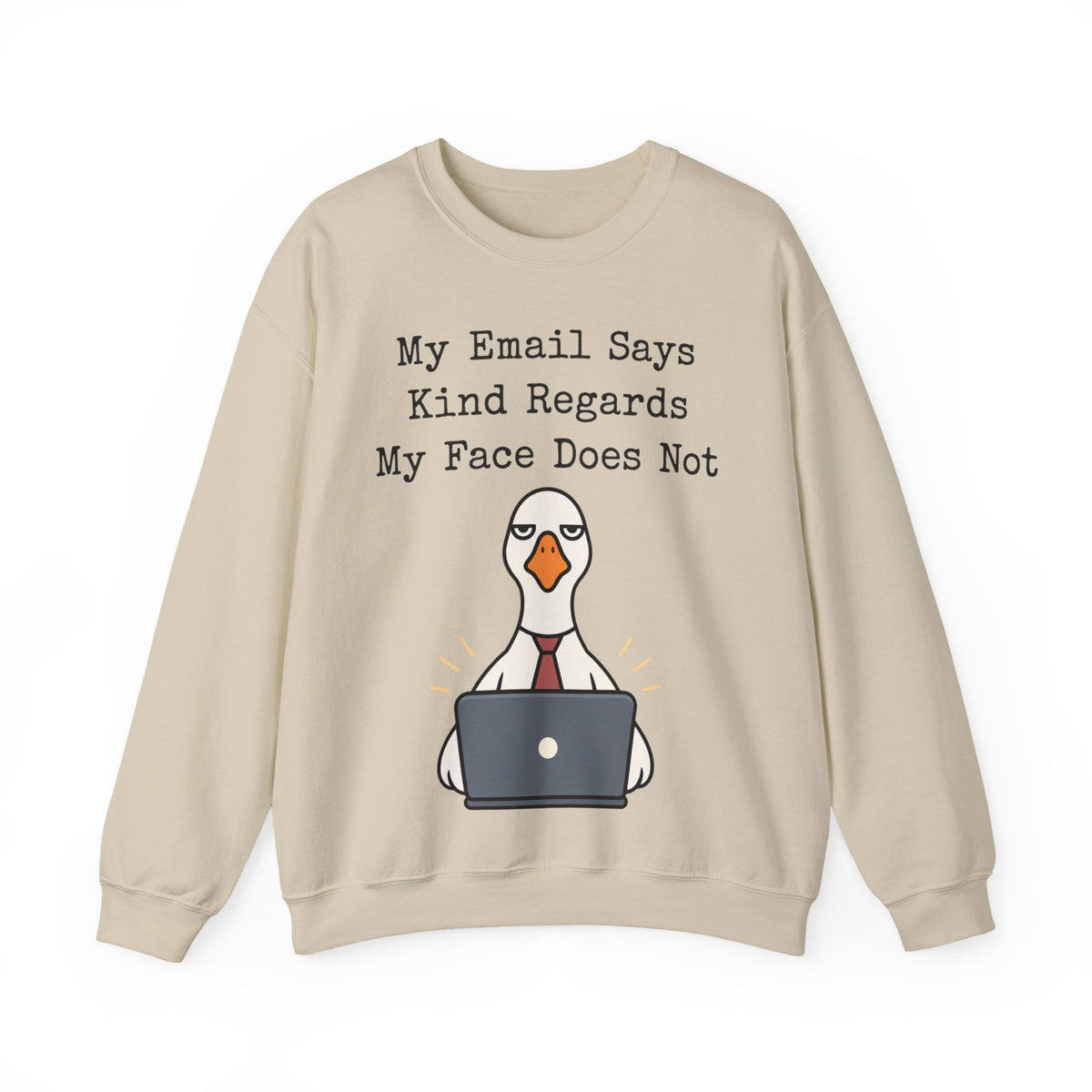 Funny Work Sweatshirt My Email Says Kind Regards My Face Does Not | Office Humor Sweatshirt | Coworker Gift Sarcastic