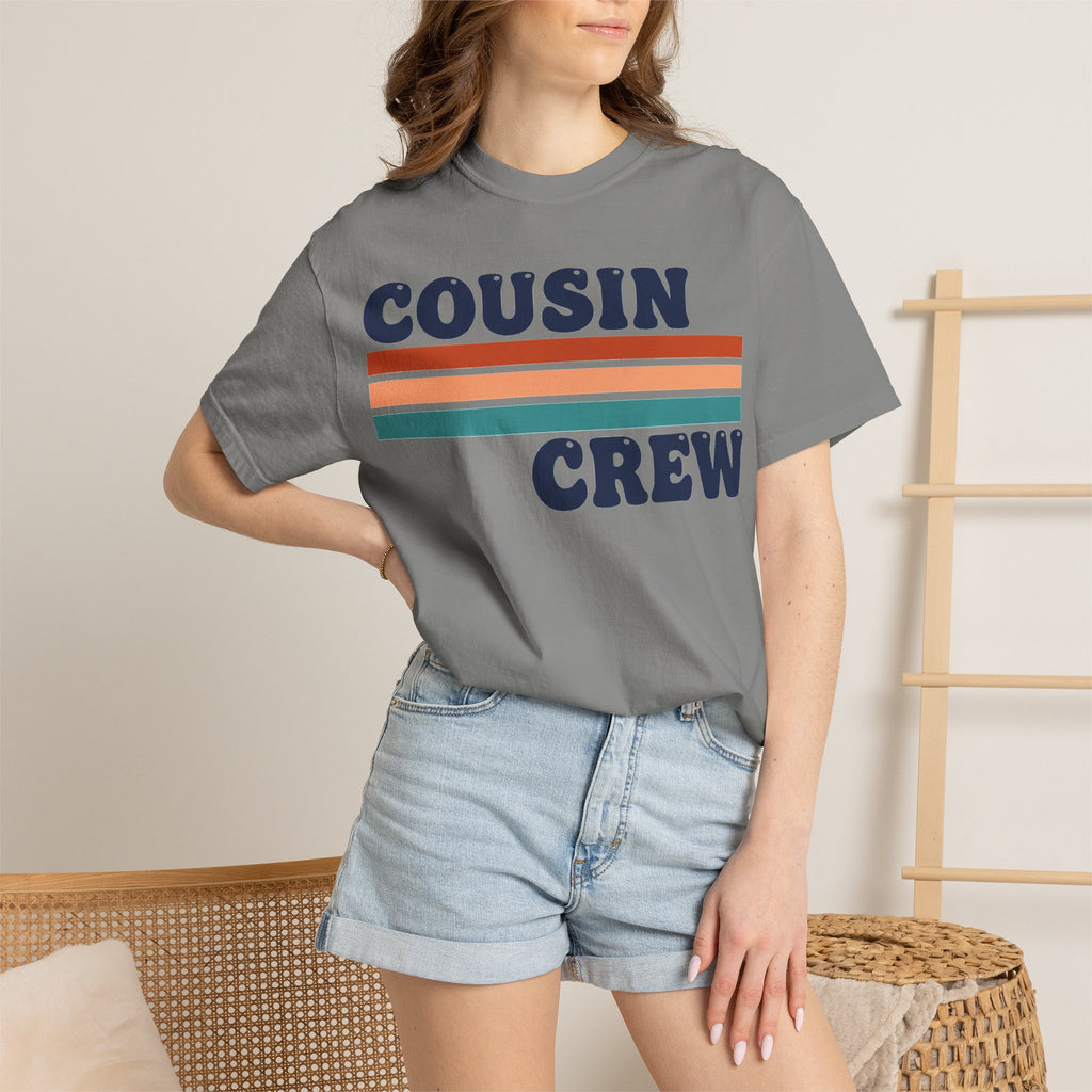 Cousin Crew Stacked Stripe Shirt, Vintage Stripe Family Tee, Matching Cousin Shirt, Reunion Gift