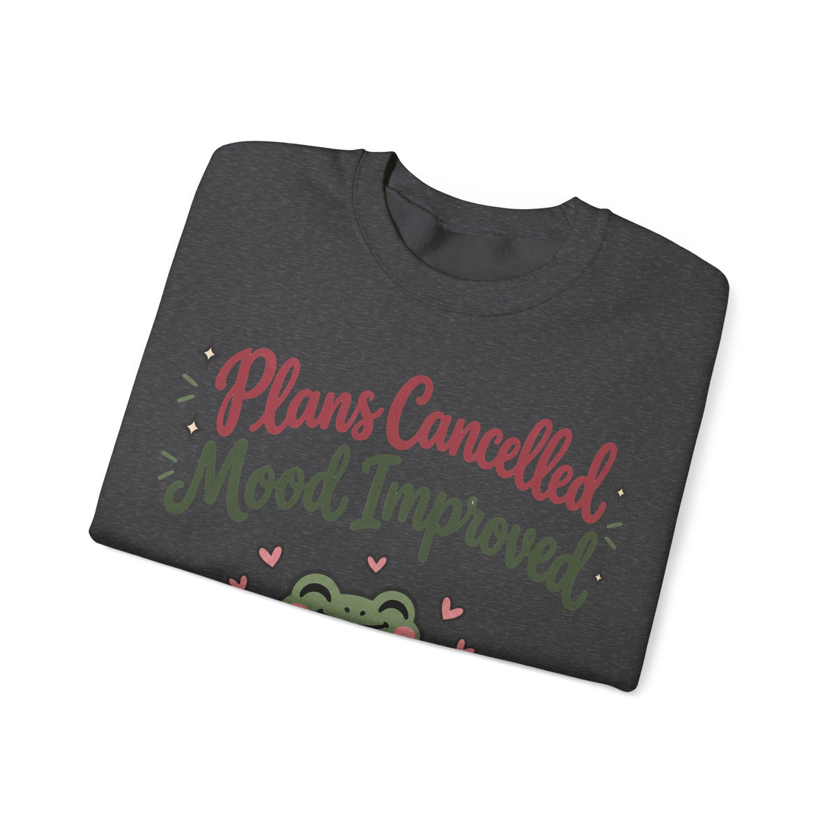Funny Introvert Sweatshirt Plans Cancelled Mood Improved | Cozy Frog Sweatshirt | Homebody Gift | Antisocial Sweatshirt