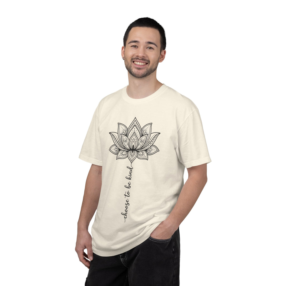 Choose To Be Kind Shirt, Mandala Lotus Line Art Tee, Minimal Kindness Shirt, Yoga Gift