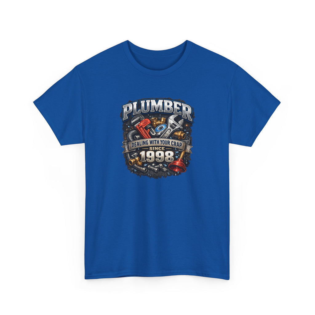 Plumber Since 1998 T-Shirt – “Dealing With Your Crap” Vintage Tool Graphic Tee