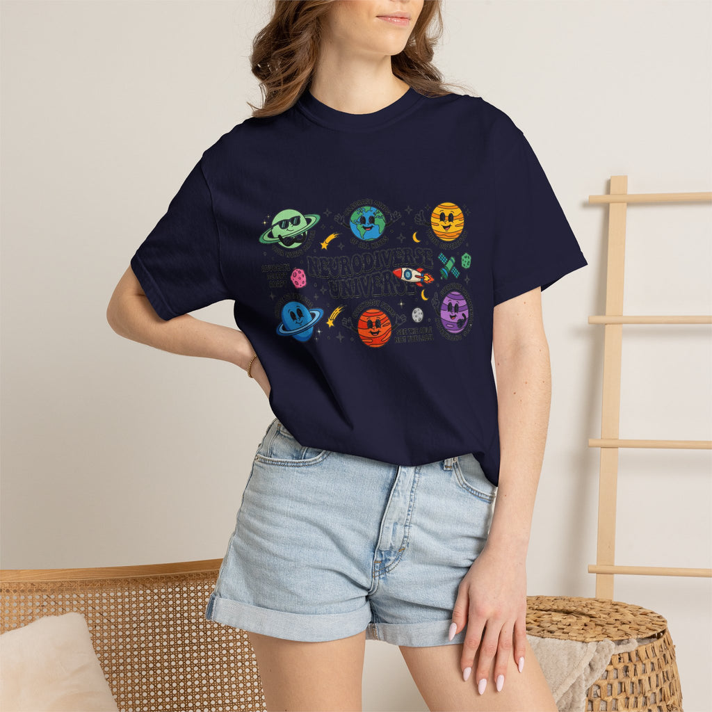Neurodiverse Universe Wide Shirt, Autism Acceptance Planets Tee, Inclusion Teacher Shirt, SPED Gift