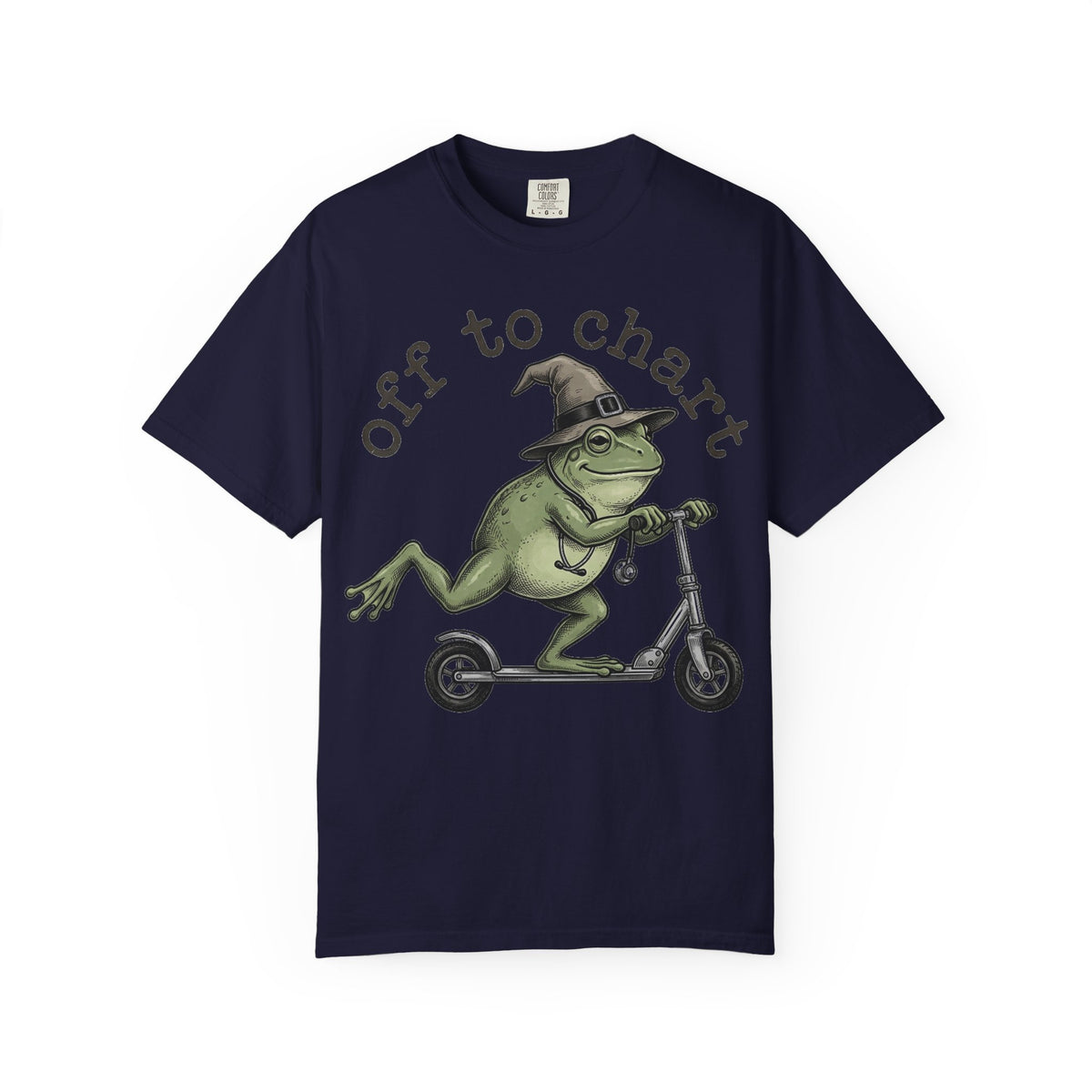 Off To Chart Etched Frog Shirt, Vintage Nurse Frog Scooter Tee, Charting Humor Shirt, RN Gift