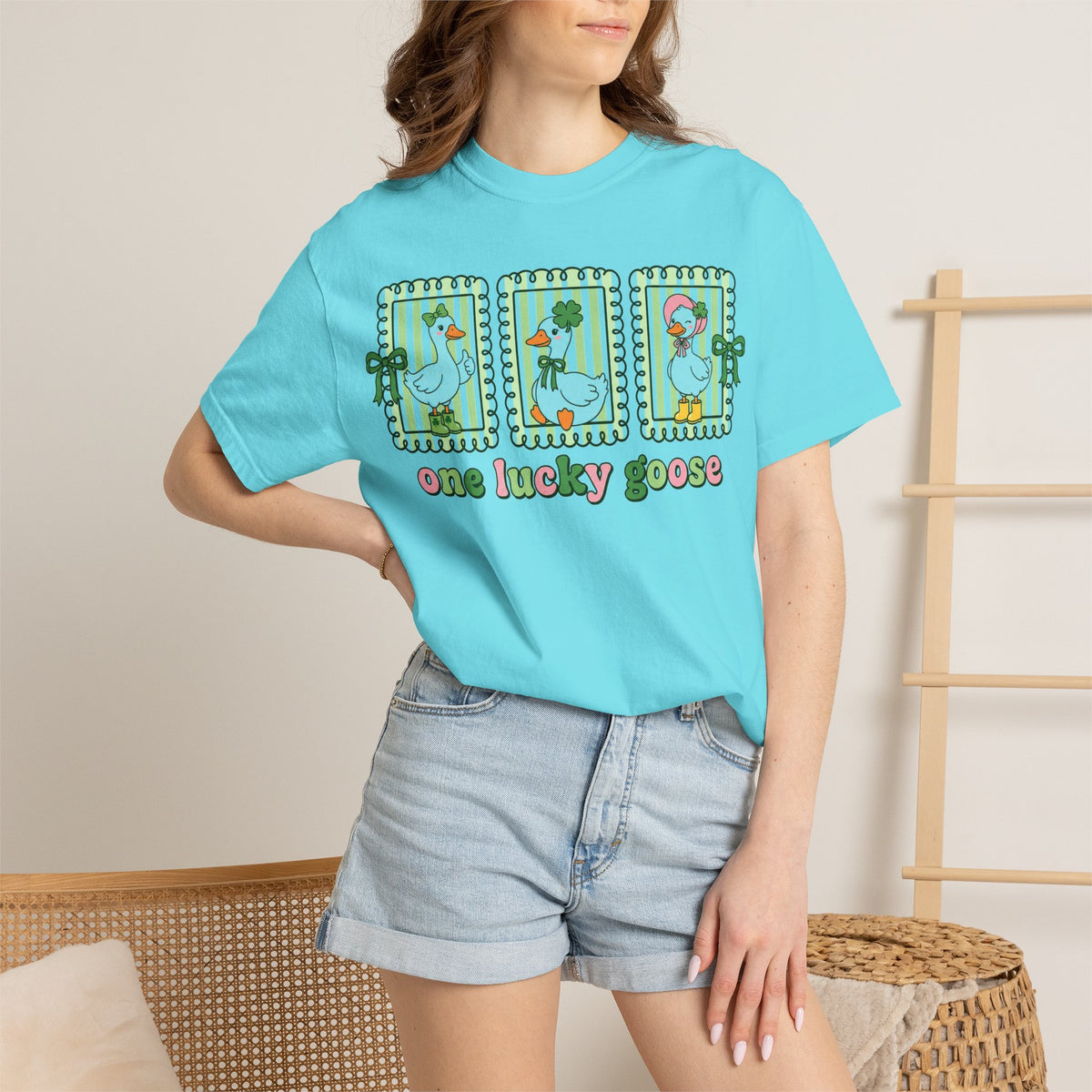 One Lucky Goose Framed Panels Shirt, Irish Goose Trio Tee, St Patricks Day Shirt, Funny Gift