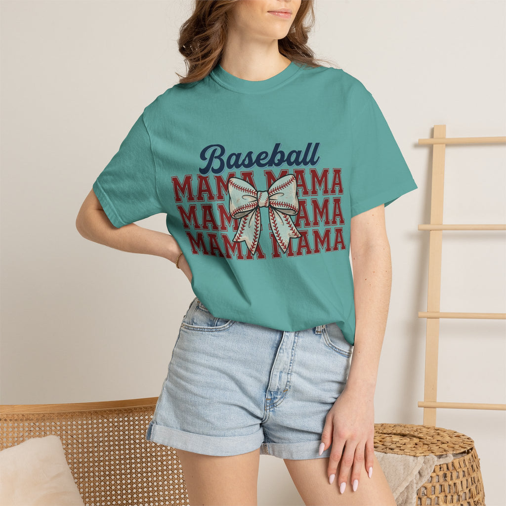 Baseball Mama Three Row Shirt, Varsity Repeat Mama Tee, Baseball Bow Mom Shirt, Little League Gift