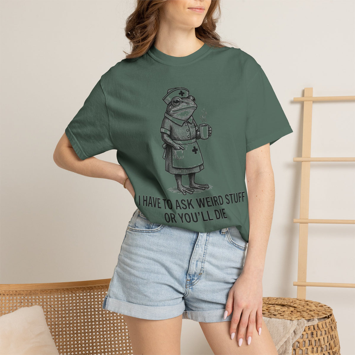 I Have To Ask Weird Stuff Or You'll Die Coffee Shirt, Funny Nurse Frog Tee, Sarcastic Triage Shirt, RN Gift