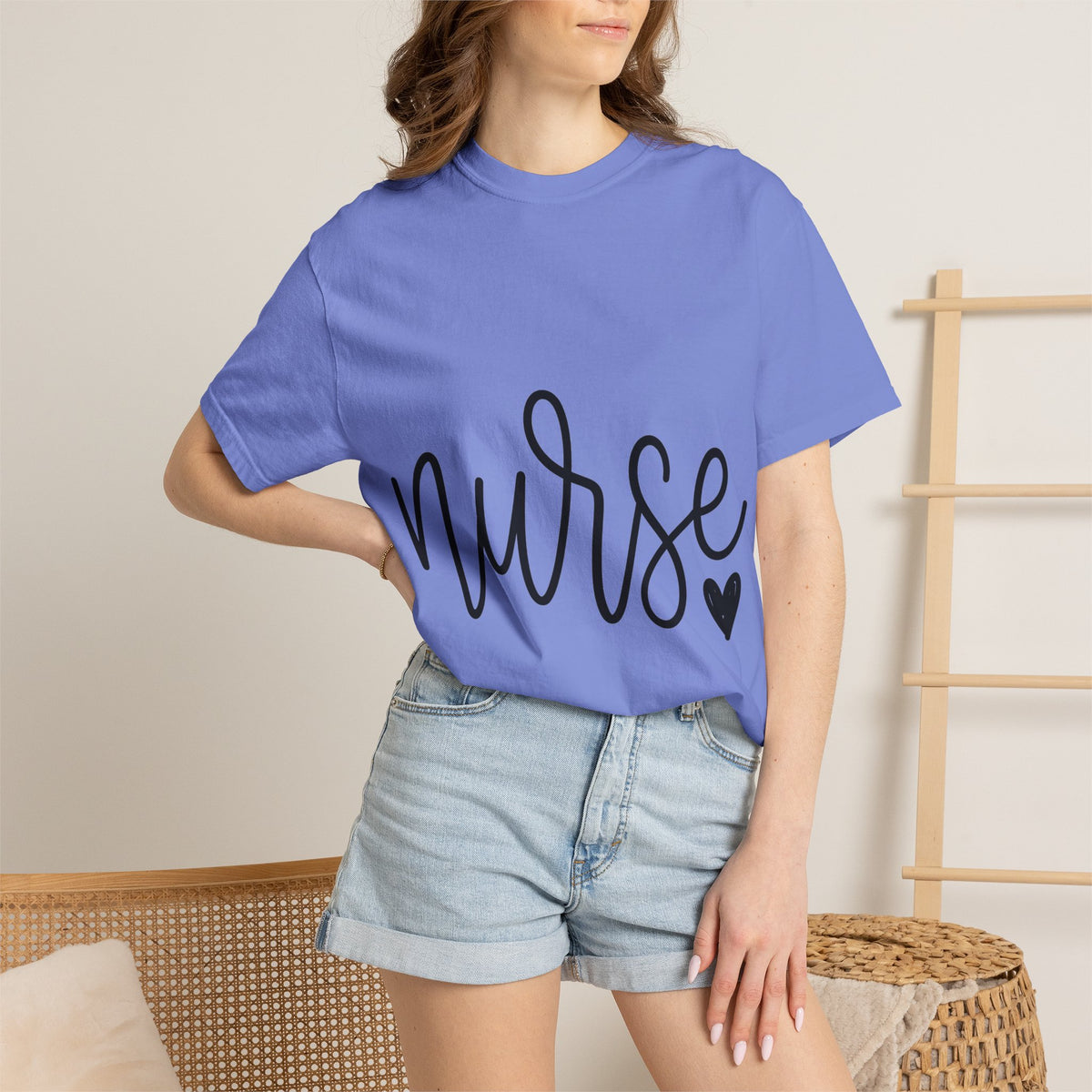 Nurse Script Shirt, Hand Lettered Nurse Heart Tee, Minimal RN Shirt, Nurse Gift