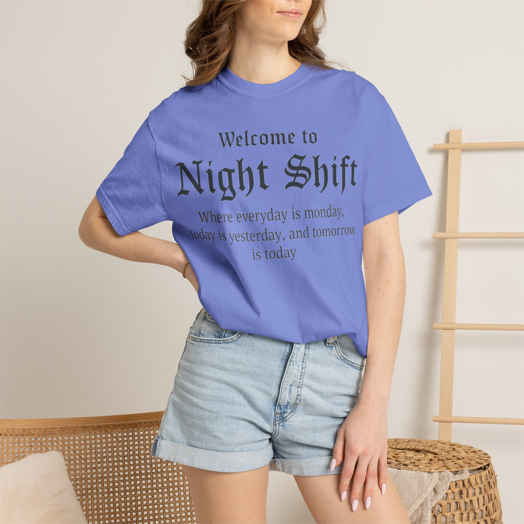 Welcome To Night Shift Light Shirt, Elegant Blackletter Nurse Tee, Night Shift Gift Shirt, RN Humor
