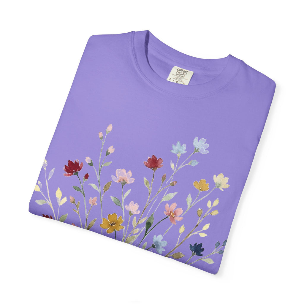 Watercolor Wildflower Spray Shirt, Painted Meadow Bouquet Tee, Cottagecore Floral Shirt, Garden Gift