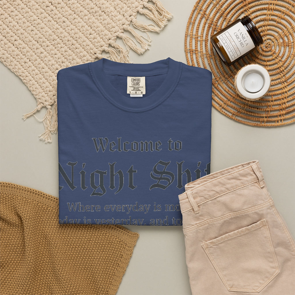 Welcome To Night Shift Light Shirt, Elegant Blackletter Nurse Tee, Night Shift Gift Shirt, RN Humor