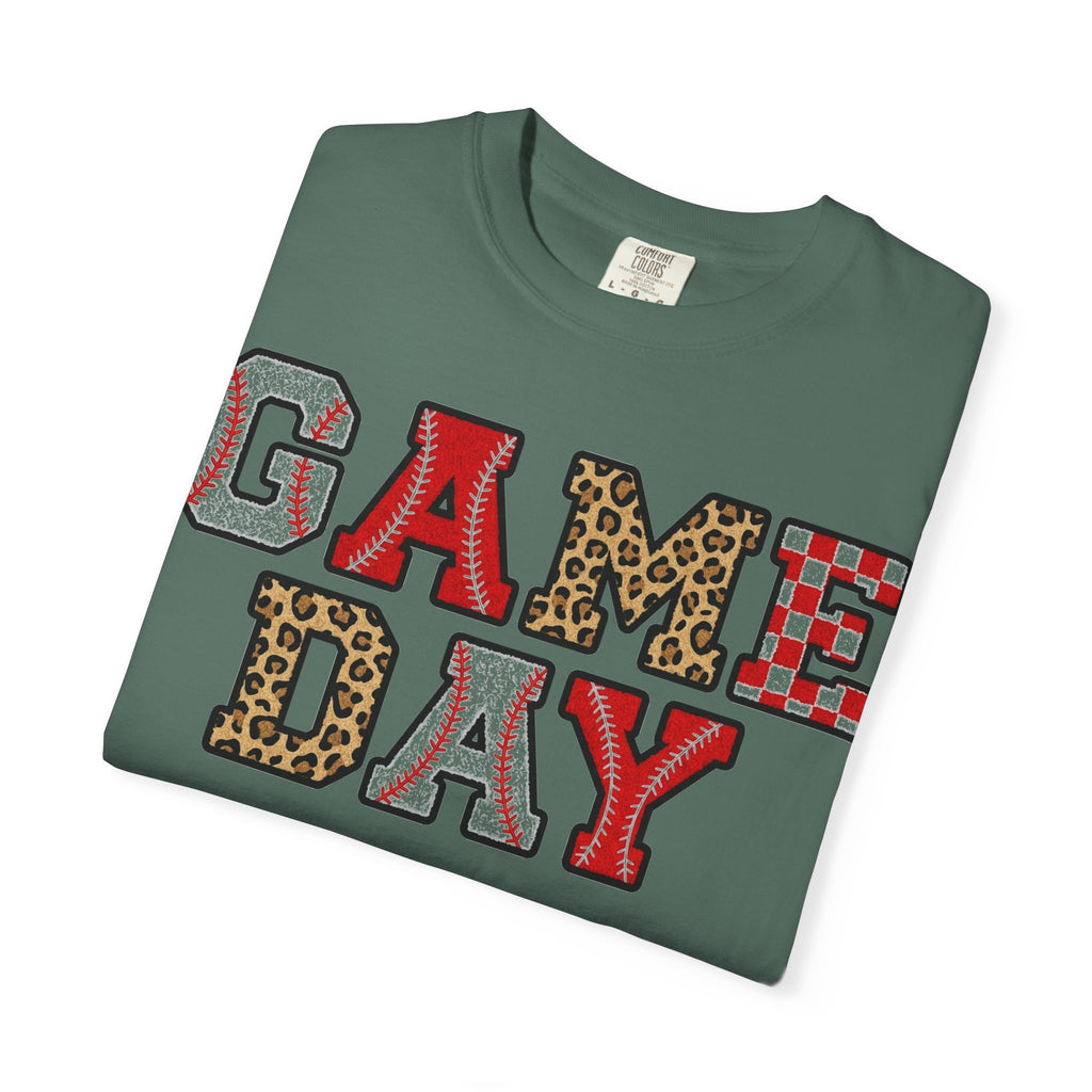 Game Day Varsity Patch Shirt, Baseball Leopard Letter Tee, Sports Mom Shirt, Baseball Mom Gift