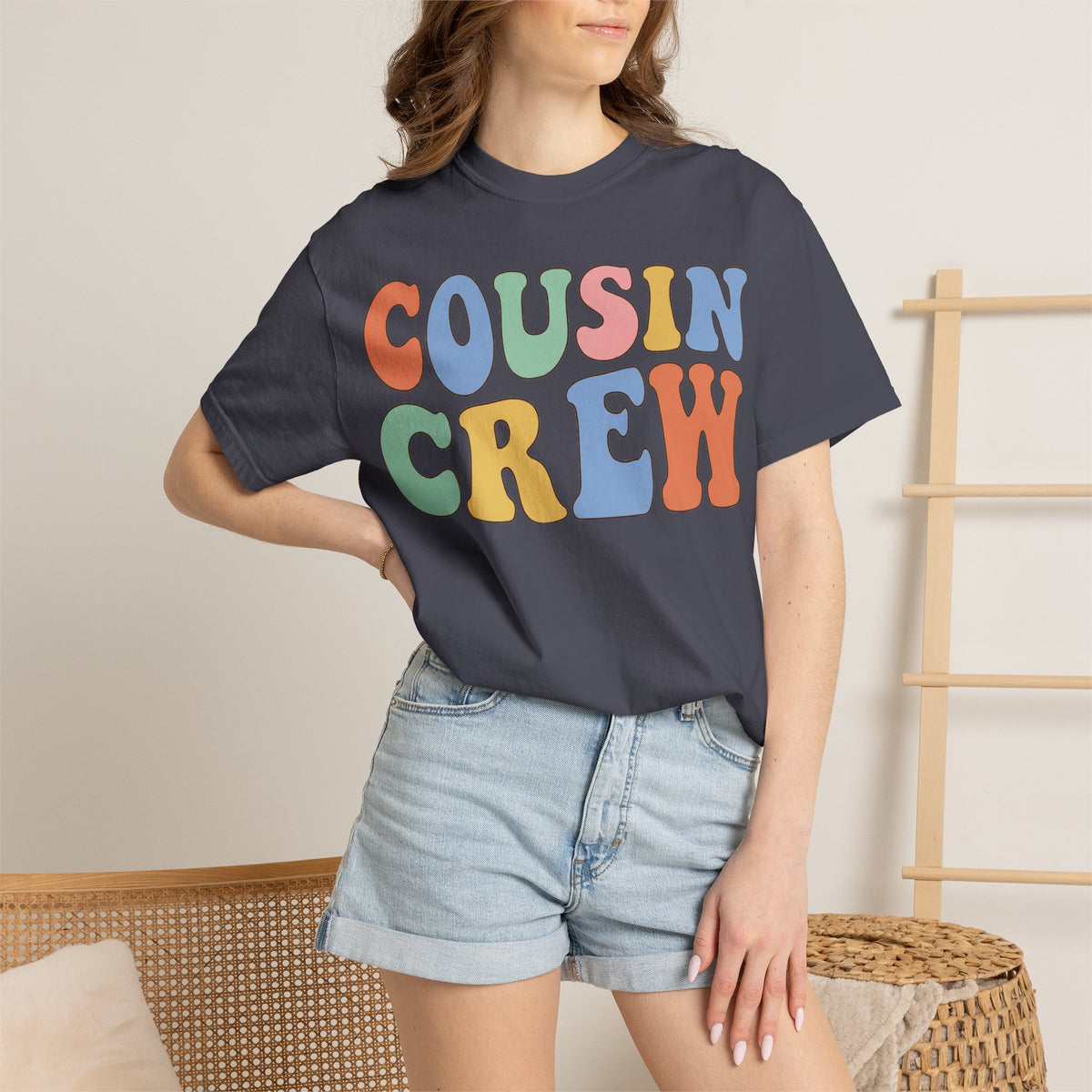 Cousin Crew Shirt, Retro Groovy Bubble Letter Tee, Matching Family Reunion Shirt, Cousin Gift