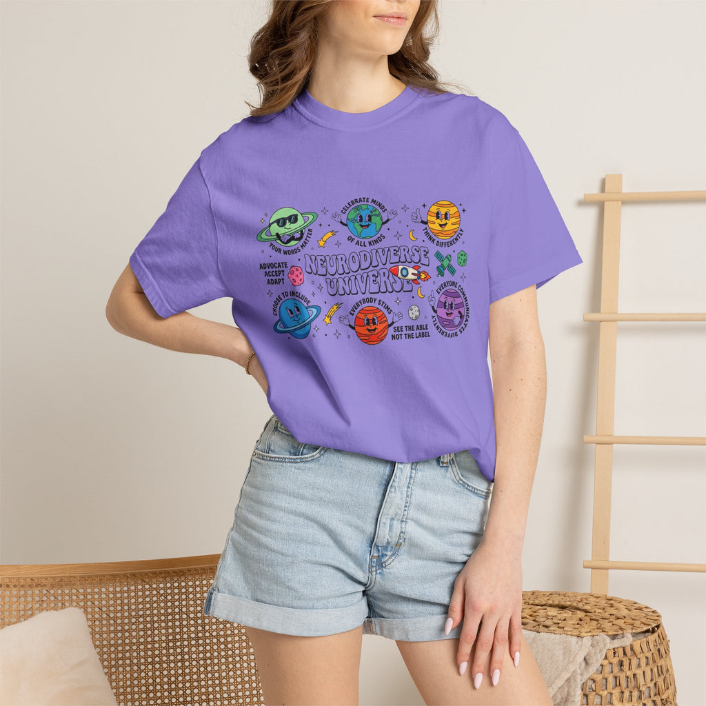 Neurodiverse Universe Wide Shirt, Autism Acceptance Planets Tee, Inclusion Teacher Shirt, SPED Gift