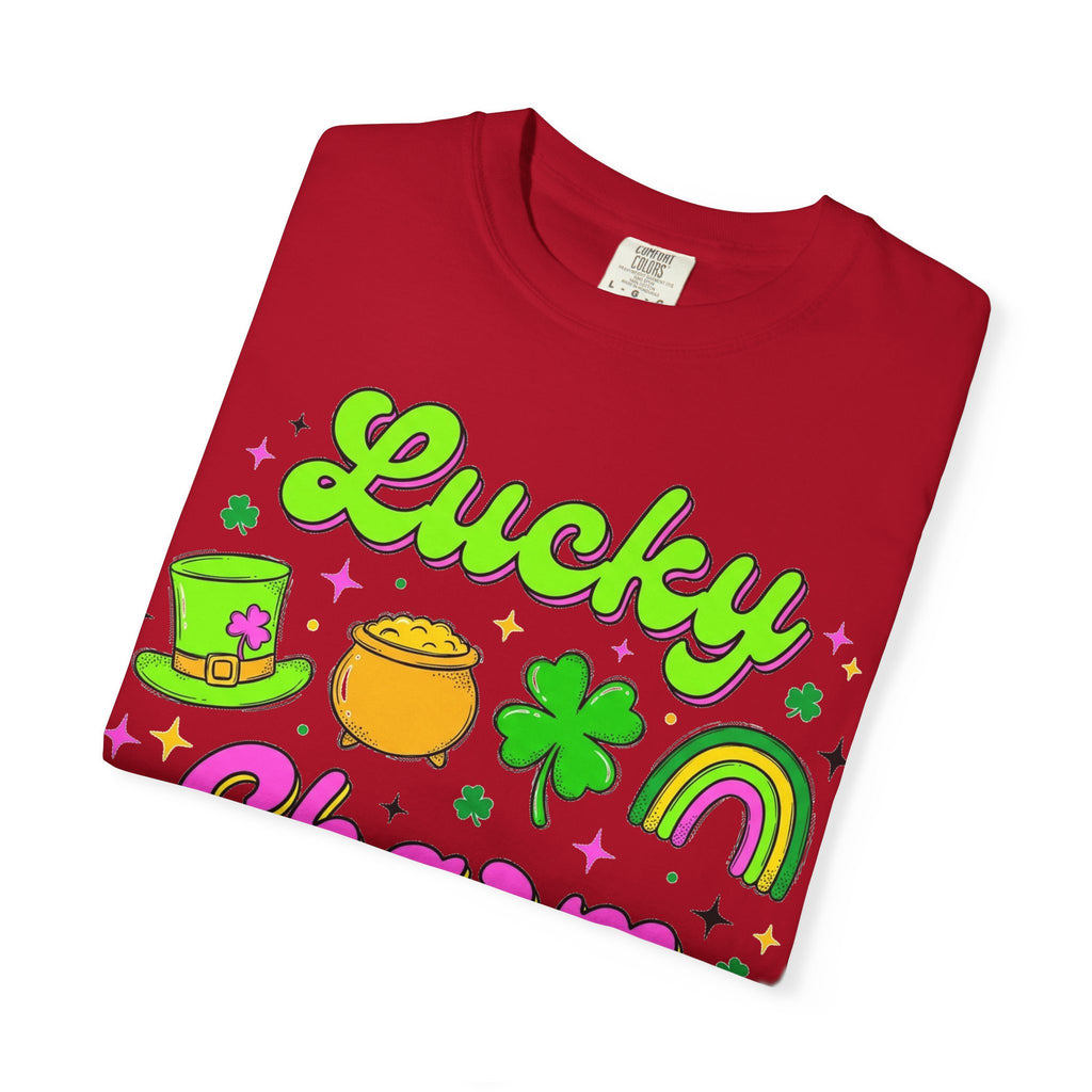 Lucky Charm Shirt, Retro St Patricks Day Doodle Tee, Pot Of Gold Rainbow Shirt, Irish Gift