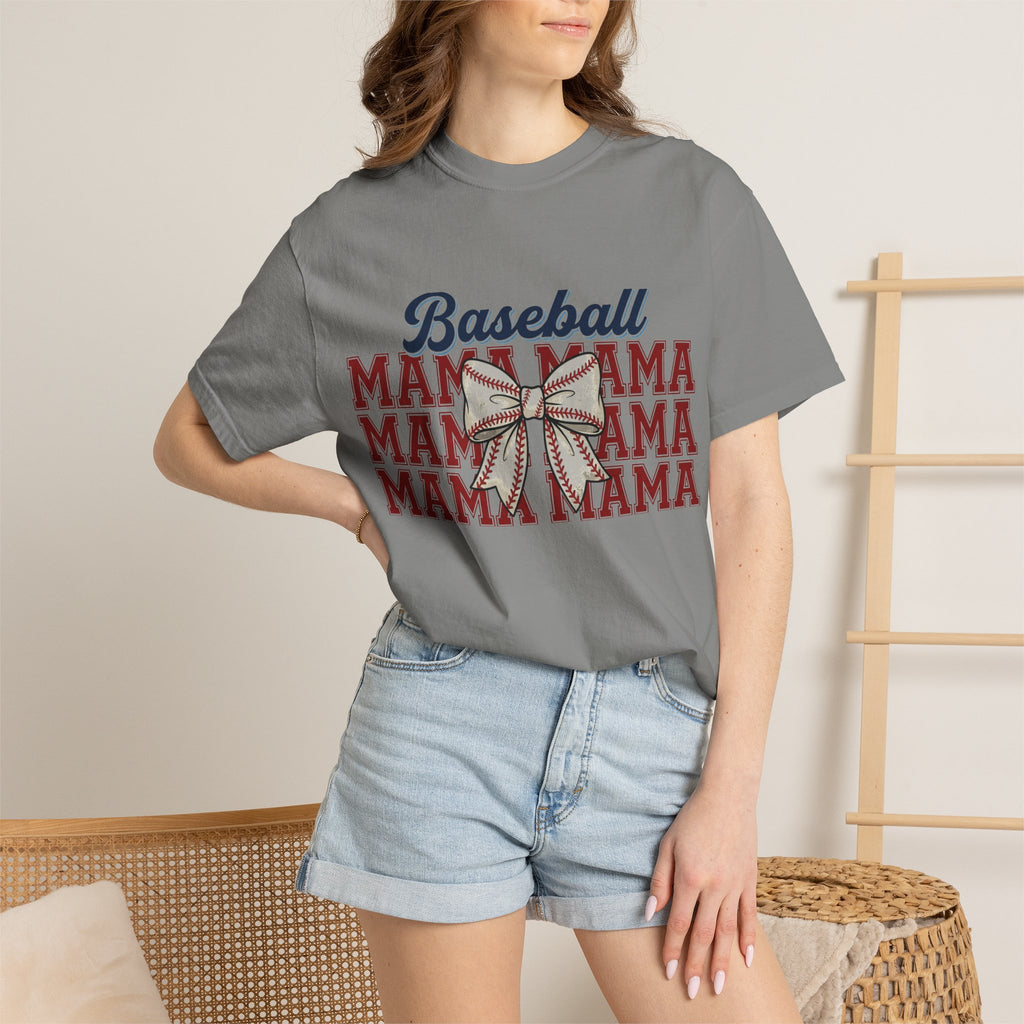 Baseball Mama Three Row Shirt, Varsity Repeat Mama Tee, Baseball Bow Mom Shirt, Little League Gift