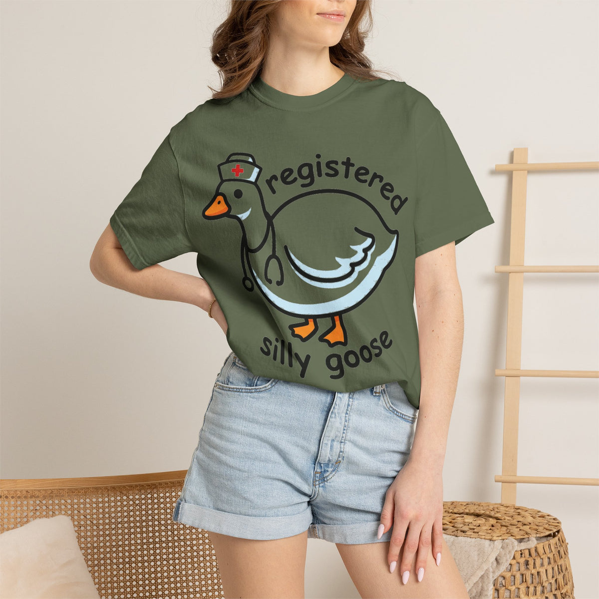 Registered Silly Goose Wide Shirt, Long Neck Nurse Goose Tee, Funny Nurse Shirt, RN Gift