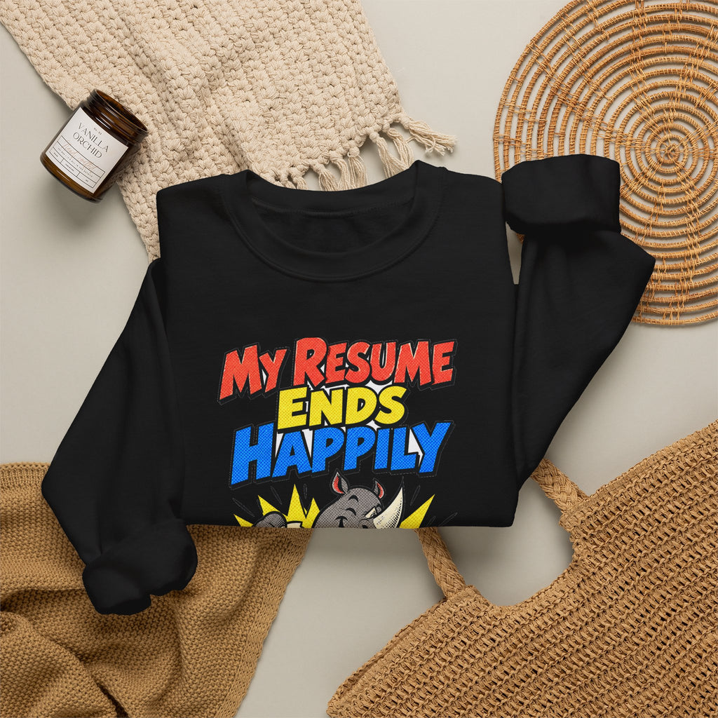 Funny Retirement Sweatshirt My Resume Ends Happily, Retirement Gift Tee, Comfort Colors Graphic T-Shirt
