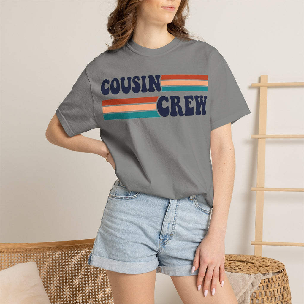 Cousin Crew Retro Stripe Shirt, Vintage Matching Family Tee, Cousin Reunion Shirt, Family Gift