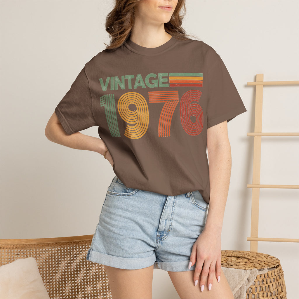 Vintage 1976 Classic Shirt, Seventies Stripe Birthday Tee, Born In 1976 Shirt, 50th Birthday Gift