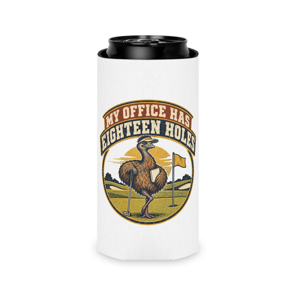 My Office Has Eighteen Holes Can Cooler, Funny Beer Can Sleeve, Retirement Gift Stocking Stuffer