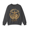 Funny Gym Sweatshirt Verily I Do Lift | Medieval Knight Weightlifting Sweatshirt | Sarcastic Workout Sweatshirt | Gym Gift