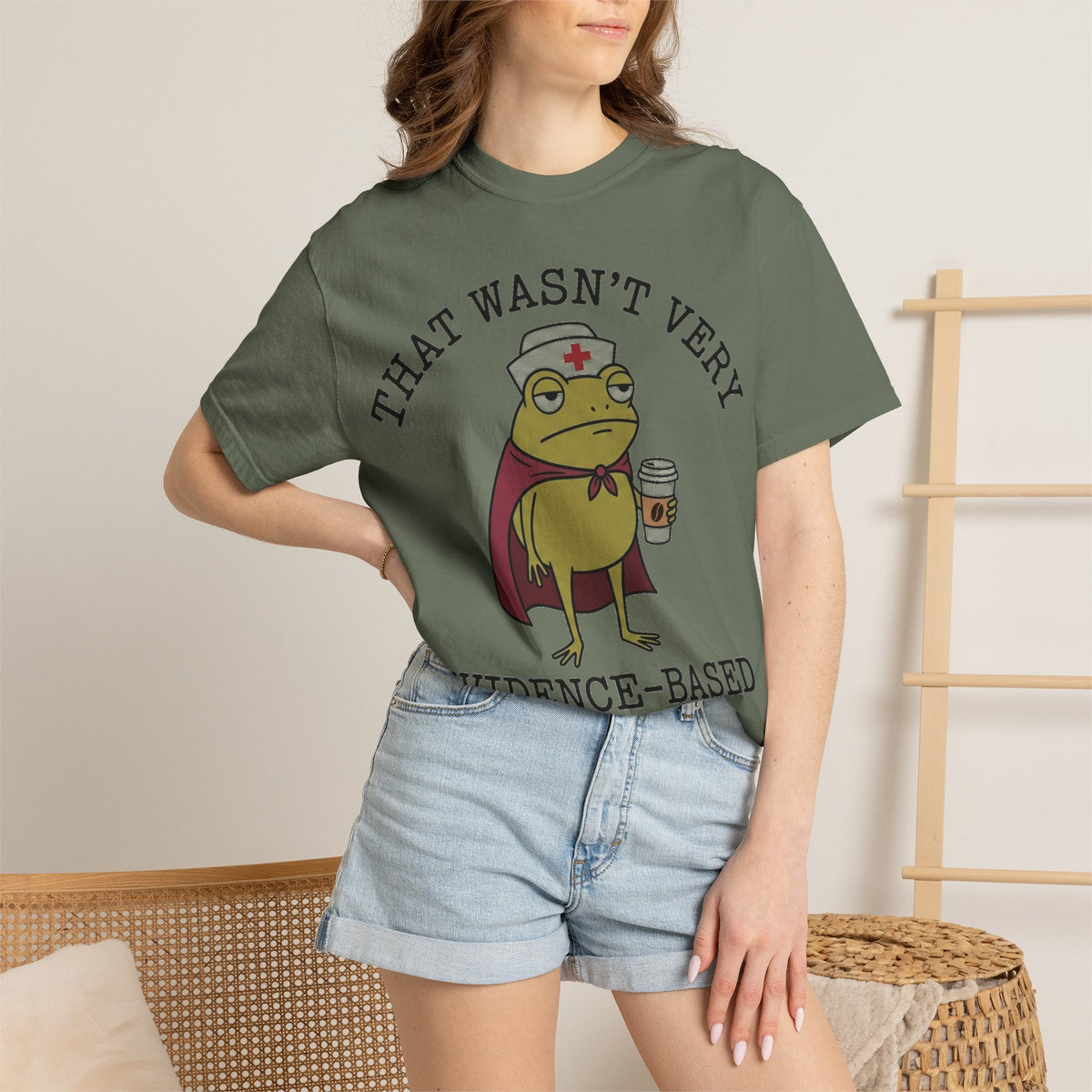 That Wasn't Very Evidence-Based Of You Caped Frog Shirt, Funny Nurse Frog Tee, Nursing Student Shirt, RN Gift