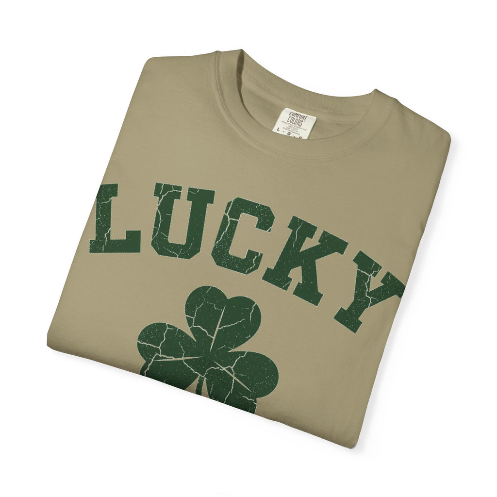 Lucky Big Shamrock Shirt, Bold Varsity Clover Tee, St Patricks Day Shirt, Irish Gift