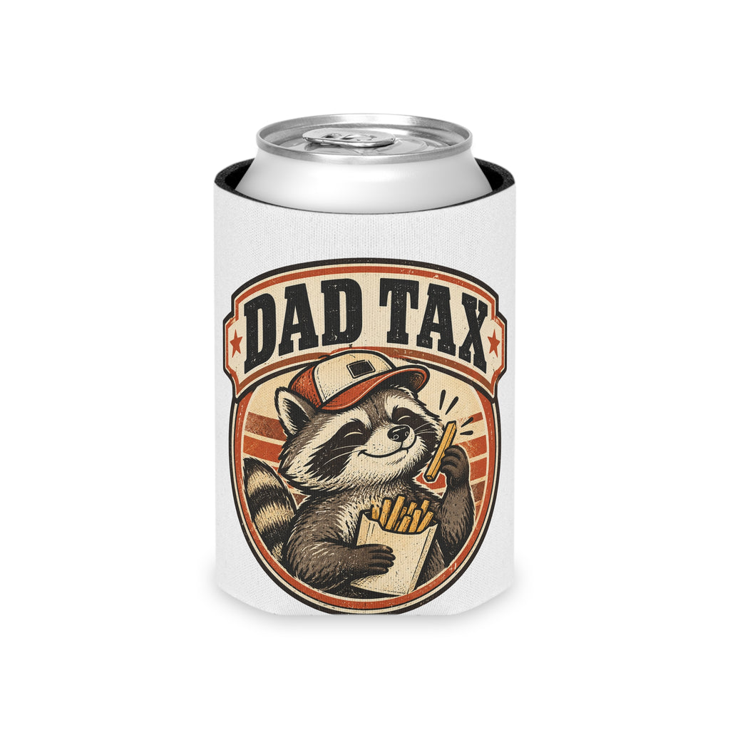 Dad Tax Raccoon Can Cooler, Funny Beer Can Sleeve, Dad Gift Stocking Stuffer