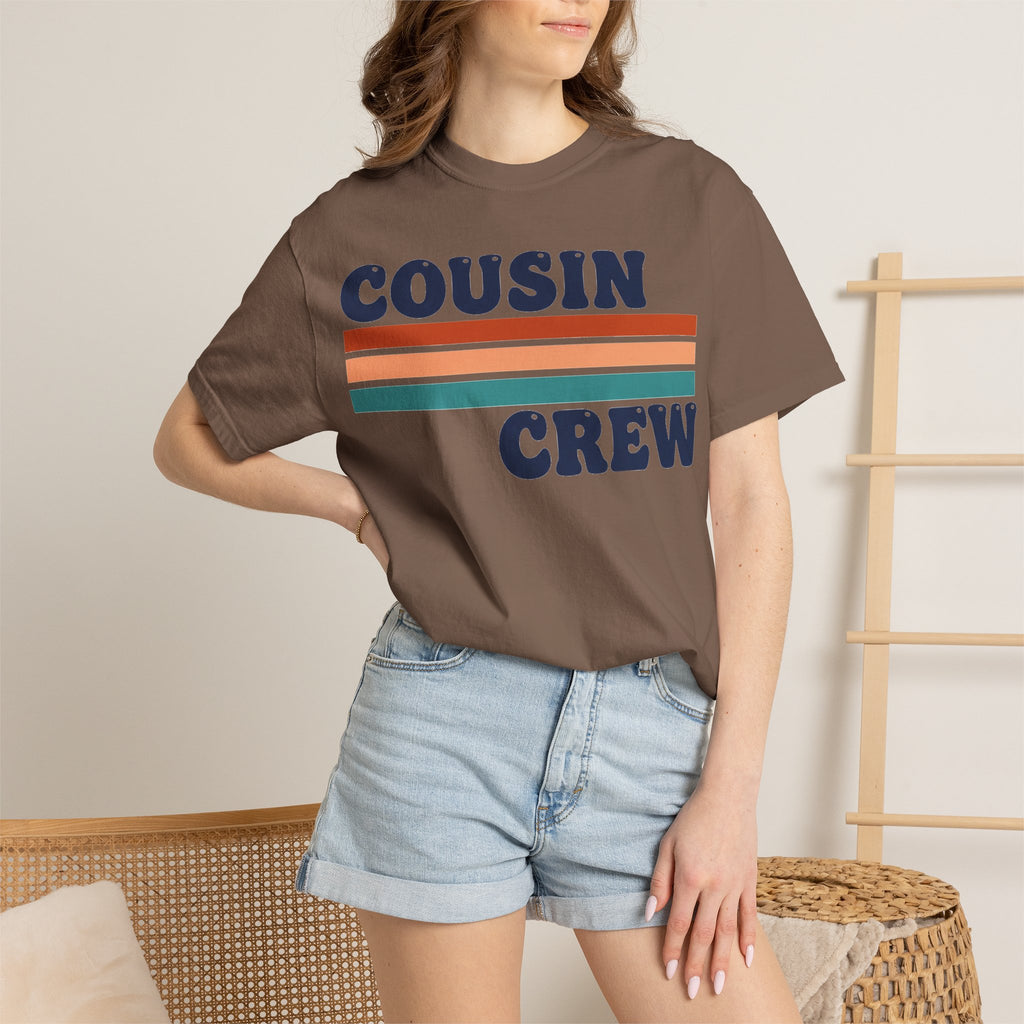 Cousin Crew Stacked Stripe Shirt, Vintage Stripe Family Tee, Matching Cousin Shirt, Reunion Gift