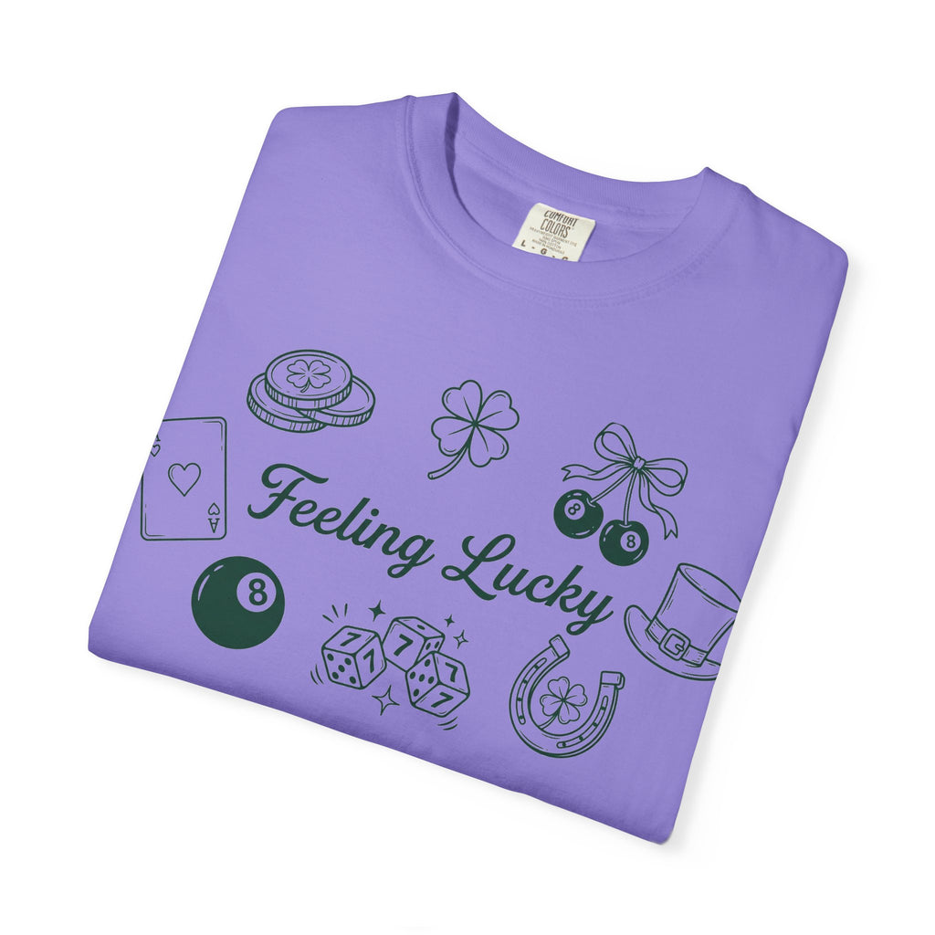 Feeling Lucky Wide Charms Shirt, St Patricks Clover Dice Tee, Green Luck Shirt, Irish Gift