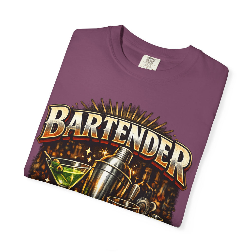 Bartender T-Shirt — "Bartender: Cheaper Than a Therapist" Vintage Bar Graphic Tee
