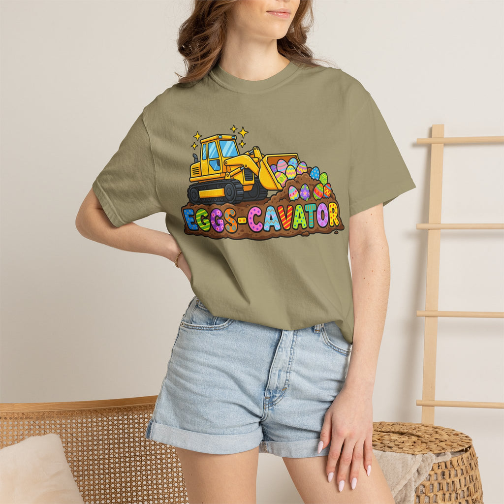 Eggs-Cavator Shirt, Funny Easter Digger Tee, Construction Easter Egg Shirt, Toddler Boy Easter Gift