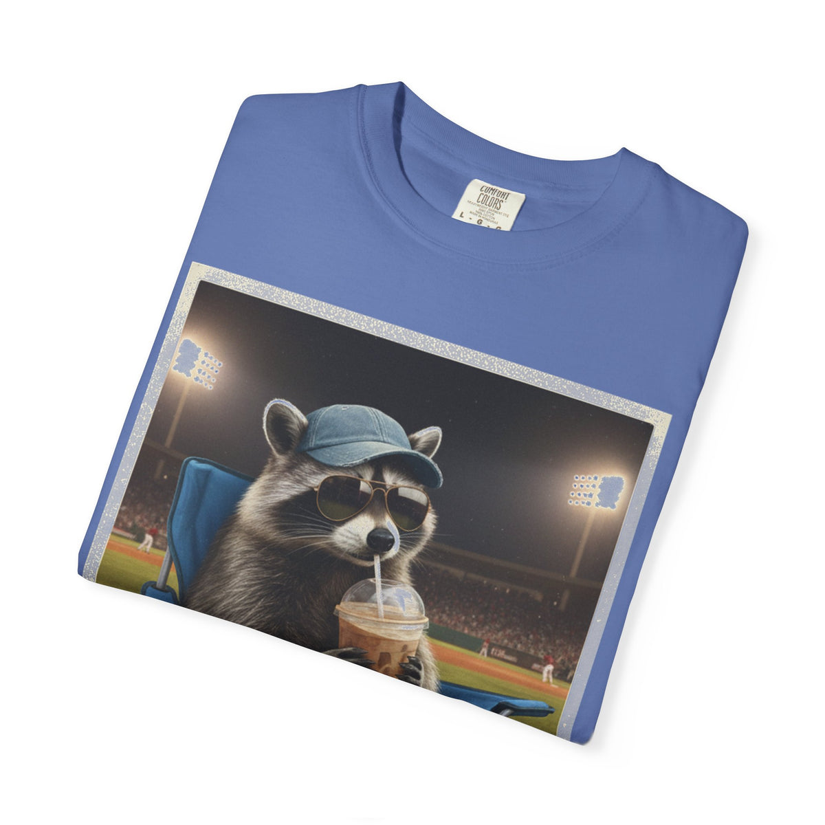 Baseball Raccoon Shirt, I Live Here Now Tee, Funny Ballpark Iced Coffee Shirt, Baseball Mom Gift