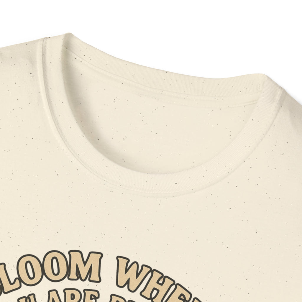 Bloom Where You Are Planted T-Shirt — Vintage Car & Rose Graphic Tee