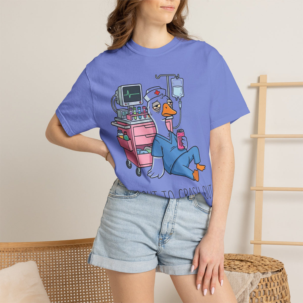I'm About To Crash Out Shirt, Funny Night Shift Goose Nurse Tee, Burnt Out RN Shirt, Nurse Gift