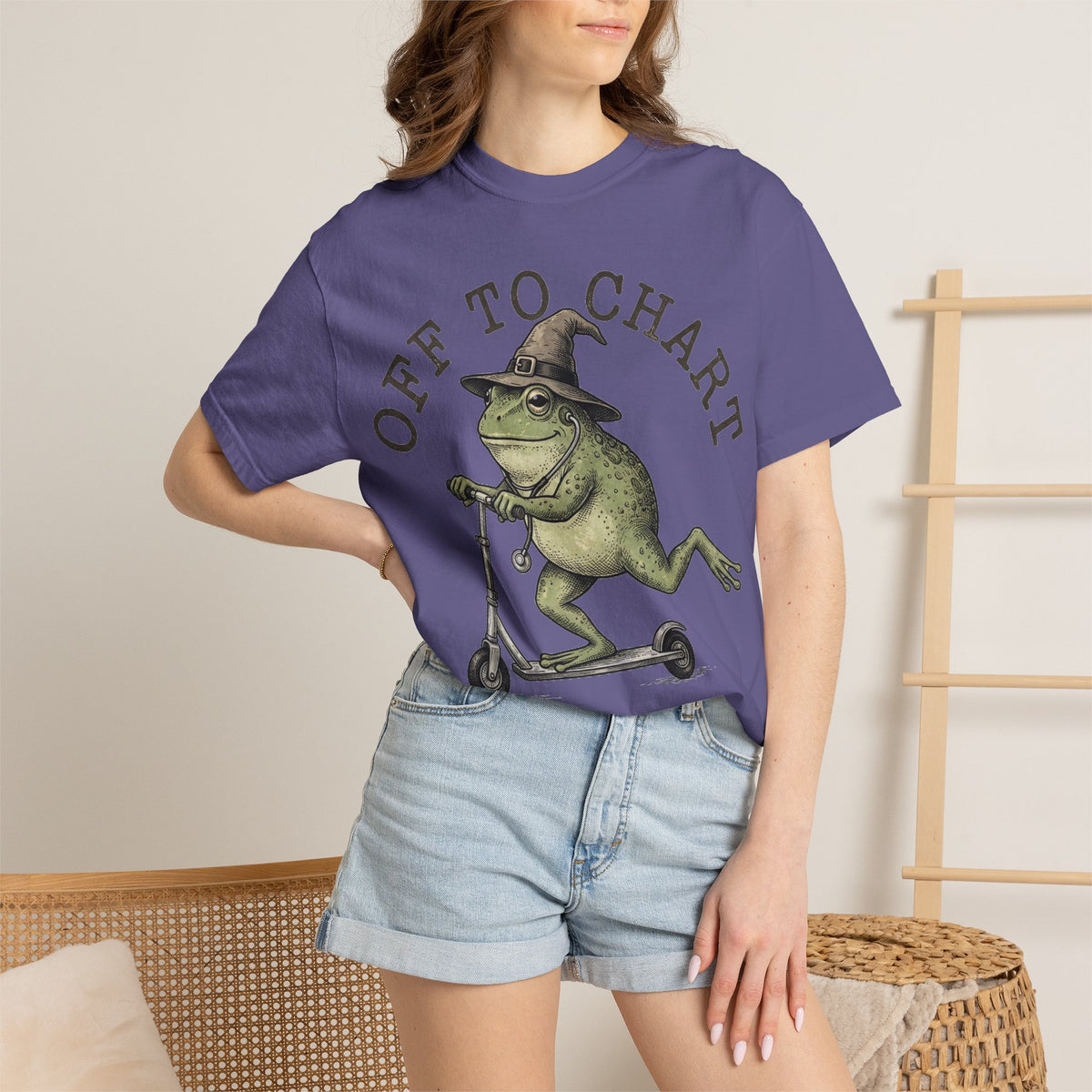Off To Chart Bold Shirt, Engraved Frog Nurse Scooter Tee, Funny Night Shift Shirt, Nurse Gift