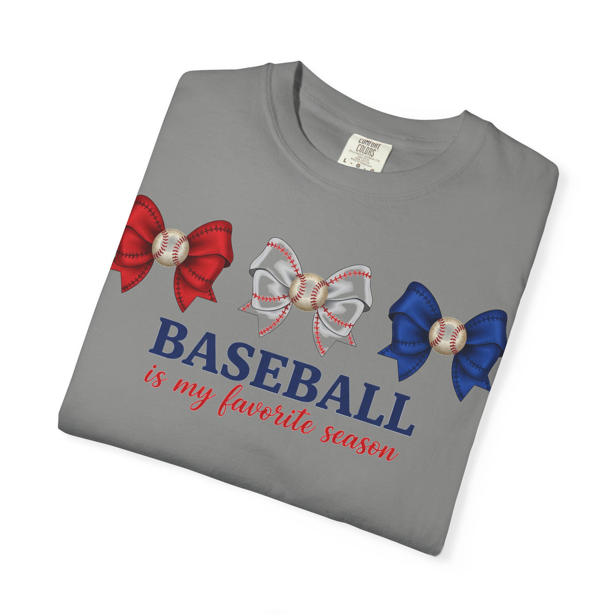 Baseball Is My Favorite Season Shirt, Red White Blue Bows Tee, Baseball Mama Shirt, Opening Day Gift