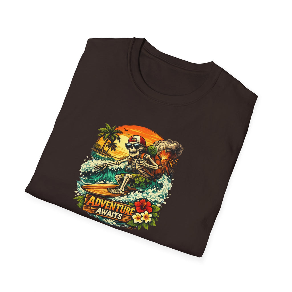 Adventure Awaits Shirt, Retro Dinosaur Outdoor Tee, Explorer Gift