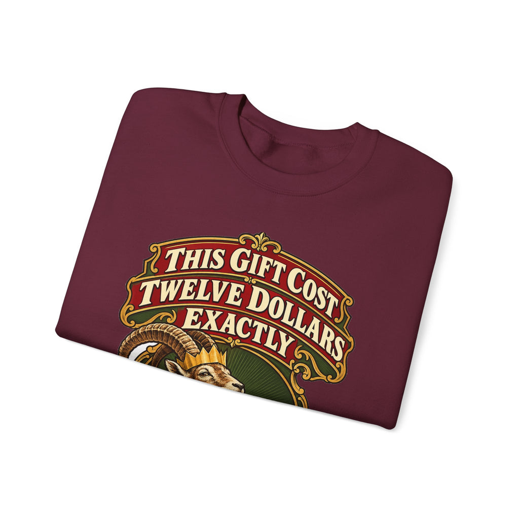 White Elephant Gift This Gift Cost Twelve Dollars Exactly Sweatshirt, Funny Gift Exchange Gift, Christmas Gift, Funny Tee