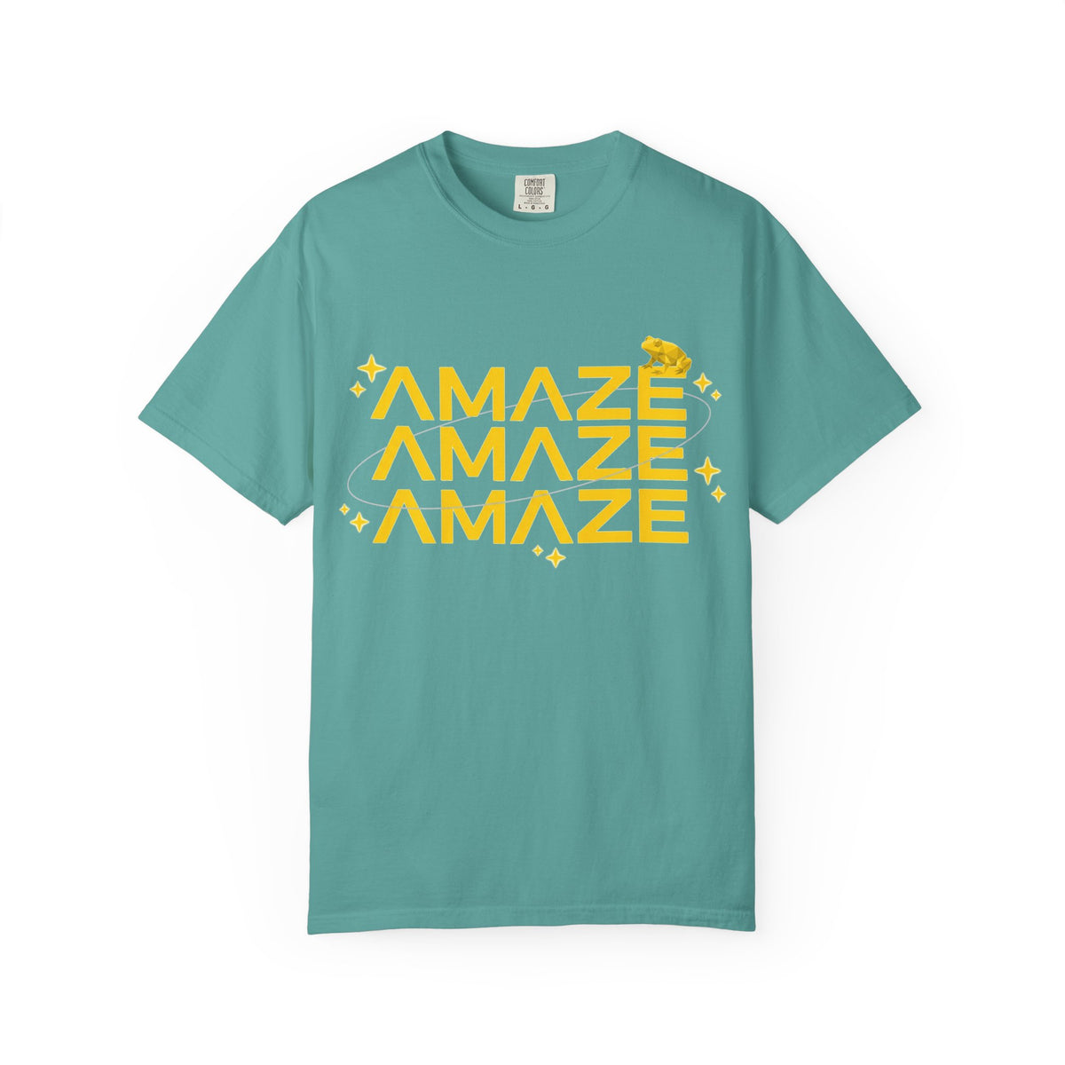 Amaze Amaze Amaze Shirt, Retro Stacked Type Tee, Tiny Frog Graphic Shirt, Funny Minimal Gift