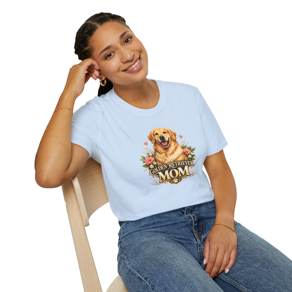 Golden Retriever Mom T-Shirt — Floral Dog Lover Tee