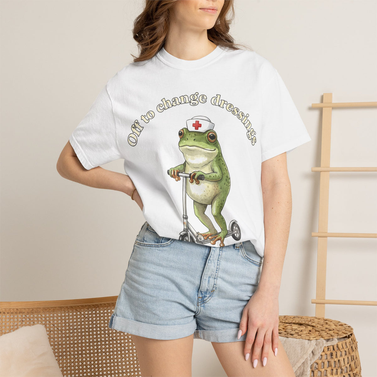 Off To Change Dressings Shirt, Funny Nurse Frog Scooter Tee, Wound Care Nurse Shirt, RN Gift