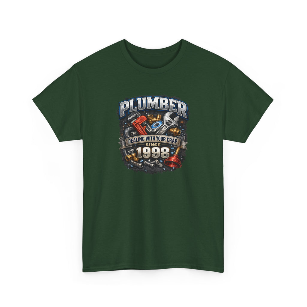 Plumber Since 1998 T-Shirt – “Dealing With Your Crap” Vintage Tool Graphic Tee
