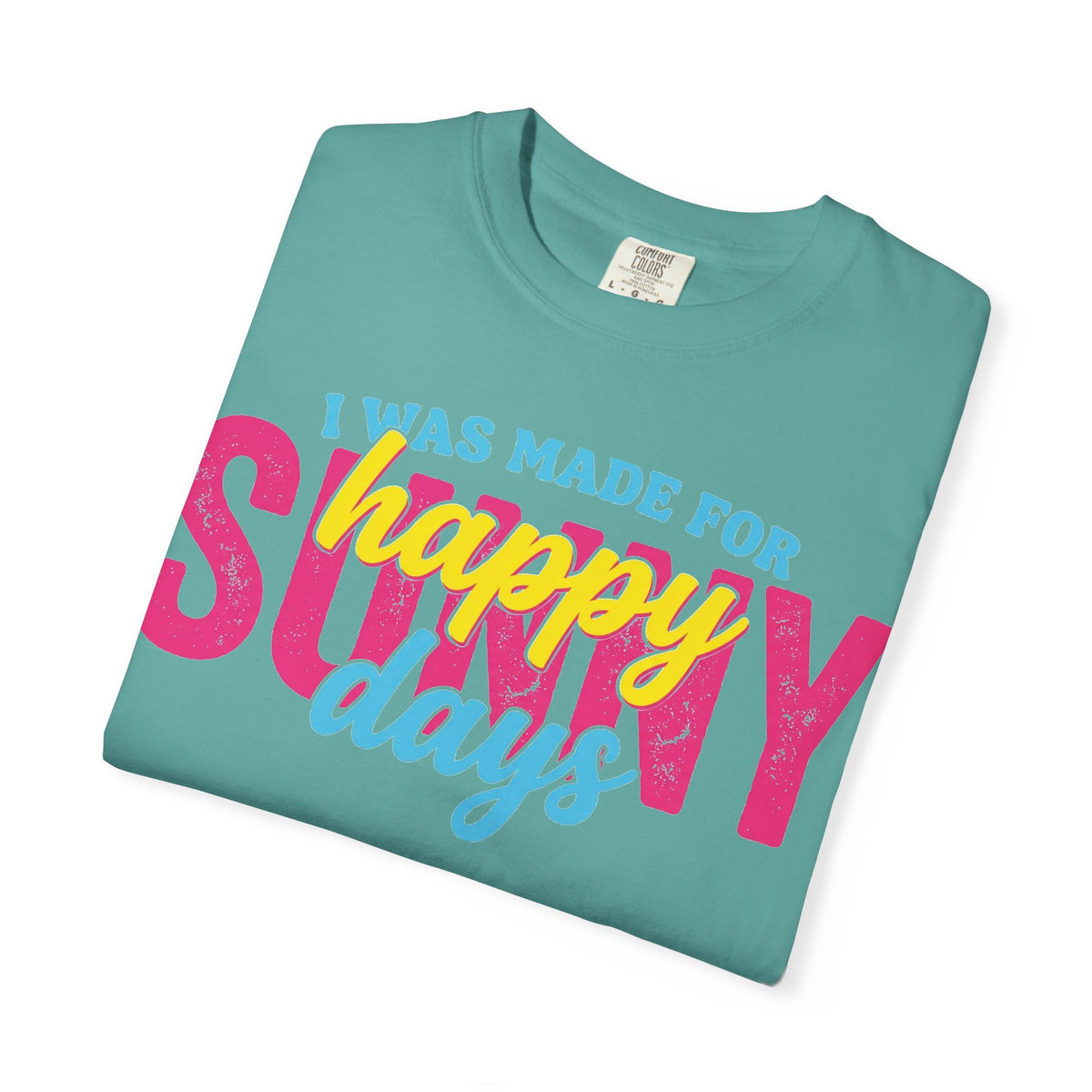 Happy Sunny Days Wide Shirt, Retro Layered Type Summer Tee, Bright Vacation Shirt, Summer Gift