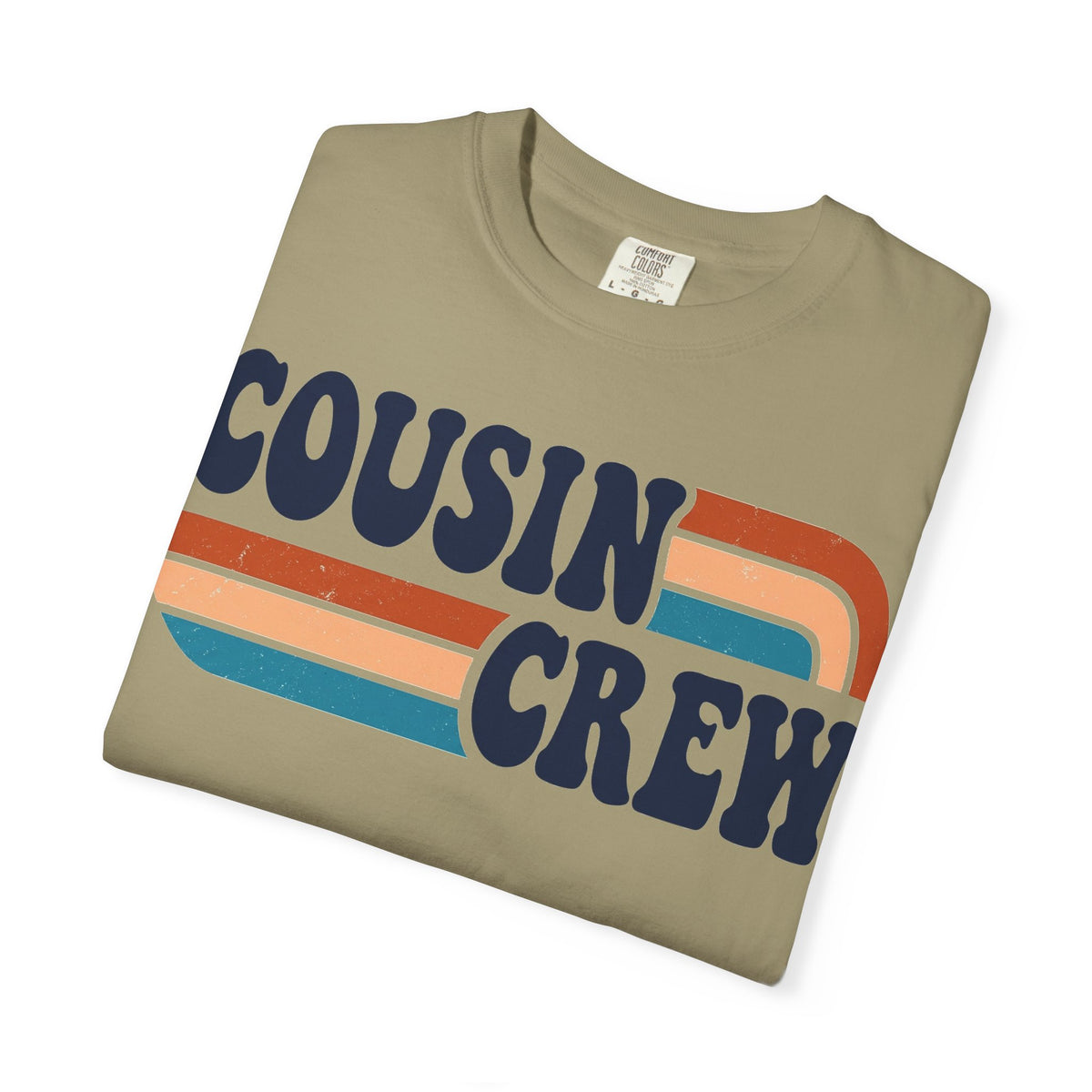 Cousin Crew Rainbow Stripe Shirt, Retro Family Reunion Tee, Matching Cousins Shirt, Family Gift