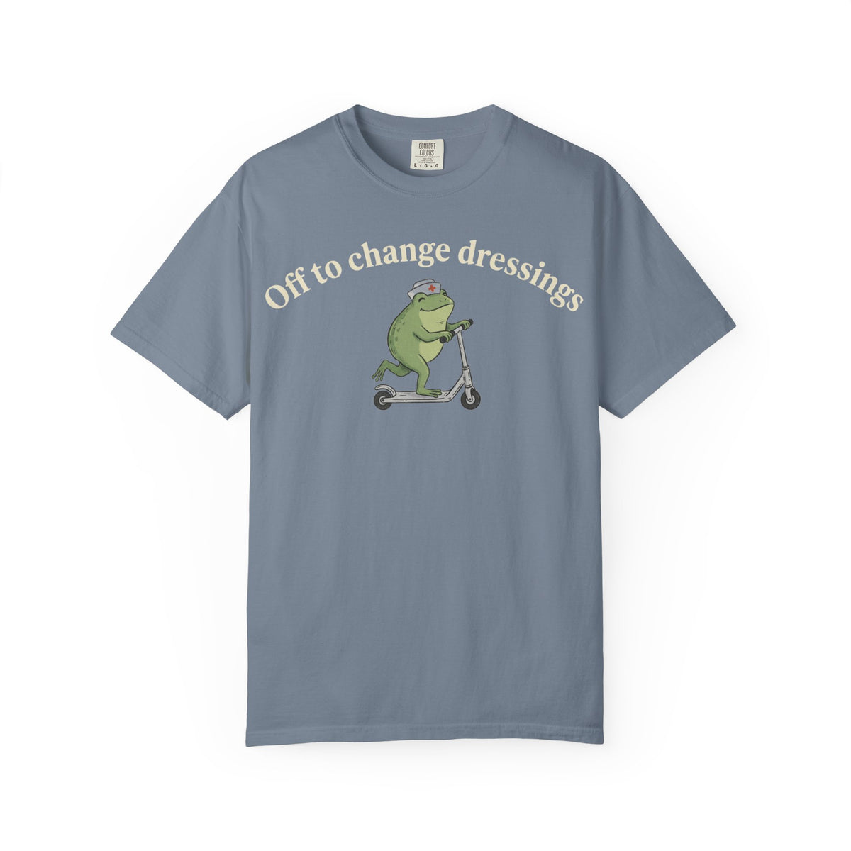 Off To Change Dressings Wide Shirt, Nurse Frog On A Scooter Tee, Funny Wound Care Shirt, RN Gift
