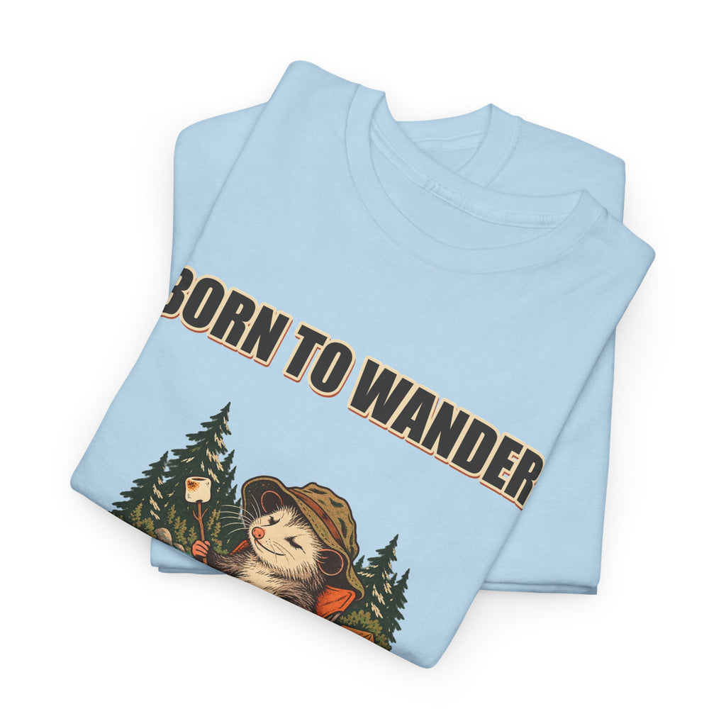 Born to Wander, Packed to Snack – Camping Opossum T-Shirt