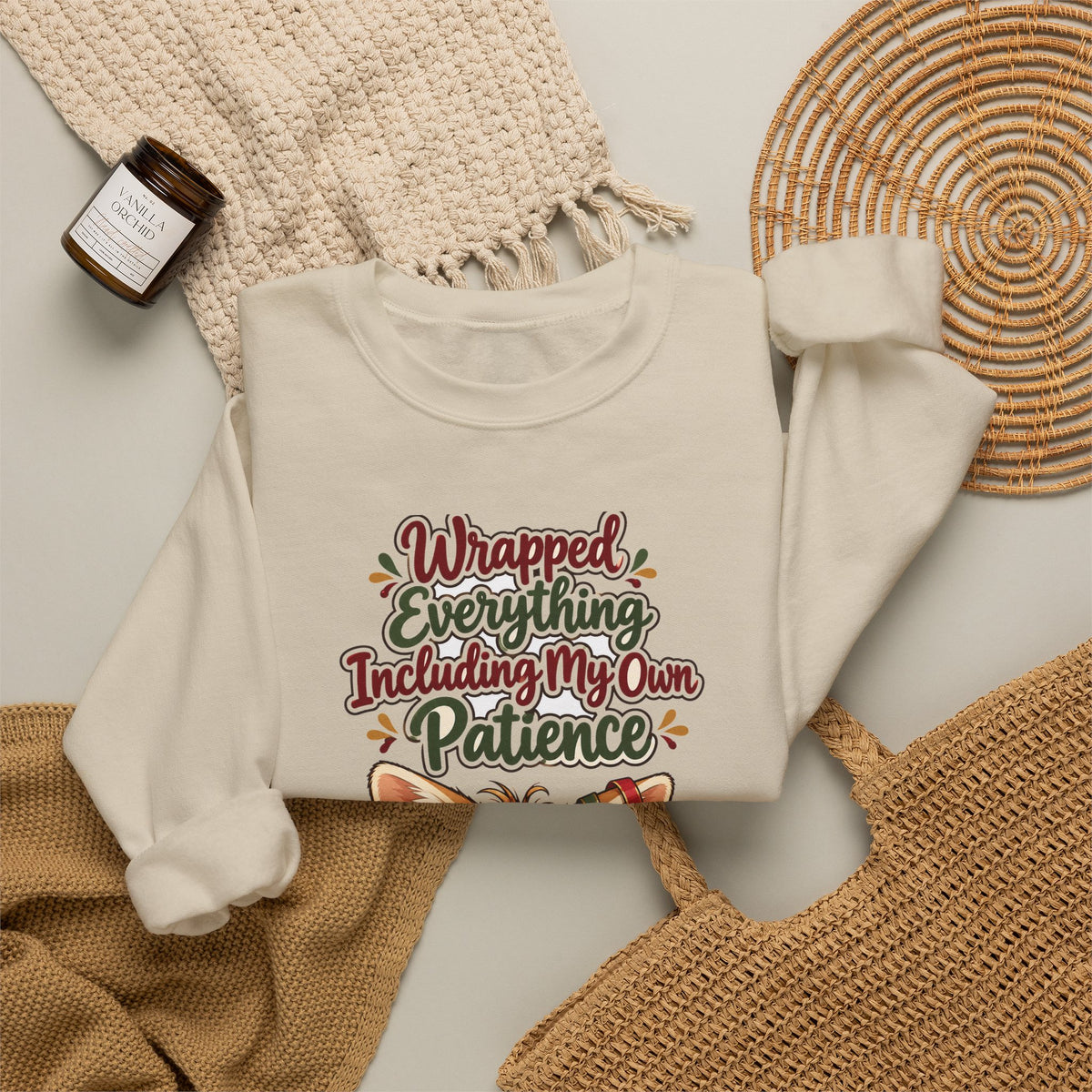 Funny Christmas Mom Sweatshirt Wrapped Everything Including My Own Patience Shirt, Funny Mom Gift, Christmas Gift, Funny Tee