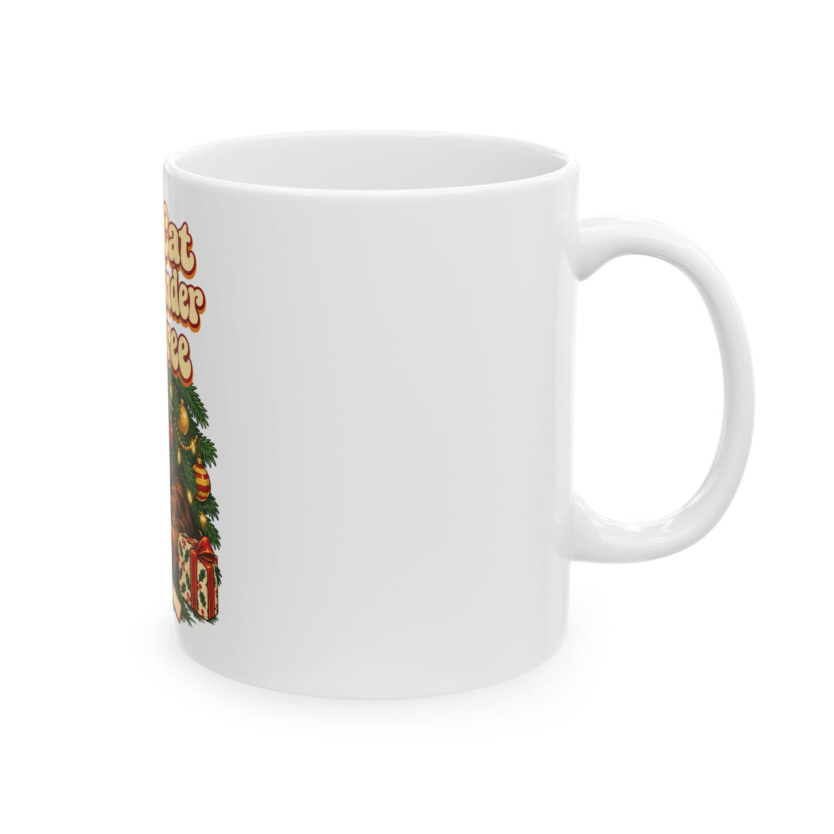 This Cat Lives Under The Tree Mug, Funny Friend Christmas Gift, Secret Santa Stocking Stuffer, 11oz 15oz Coffee Mug